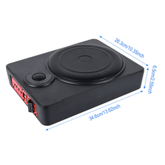 Aktiv Subwoofer 10" 600 W - 10" slim aktiv subwoofer with dimensions for car installation
