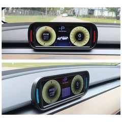 6.8" IPS HD HUD Skærm til Tesla Model 3/Y – Plug & Play Head-Up Display viser kørselsdata i førerens synsfelt.