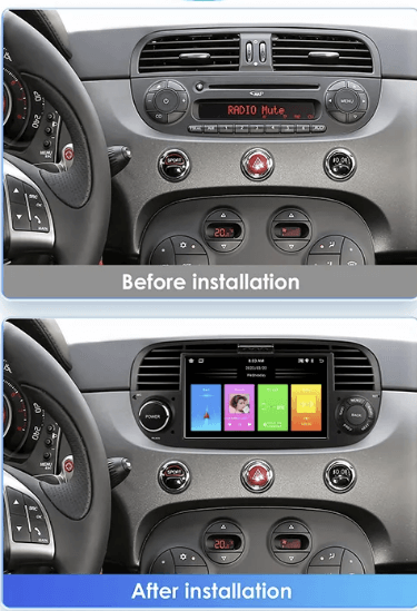 Fiat 500 07-15 - 7" Radio m. Apple CarPlay og Android Auto – Bilmedie.dk
