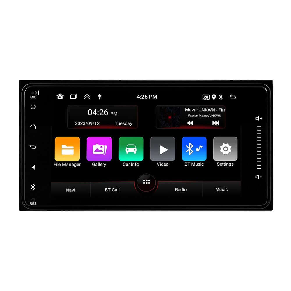 Toyota Universel – 7" Radio m. Apple CarPlay og Android Auto touchscreen display with user-friendly interface.