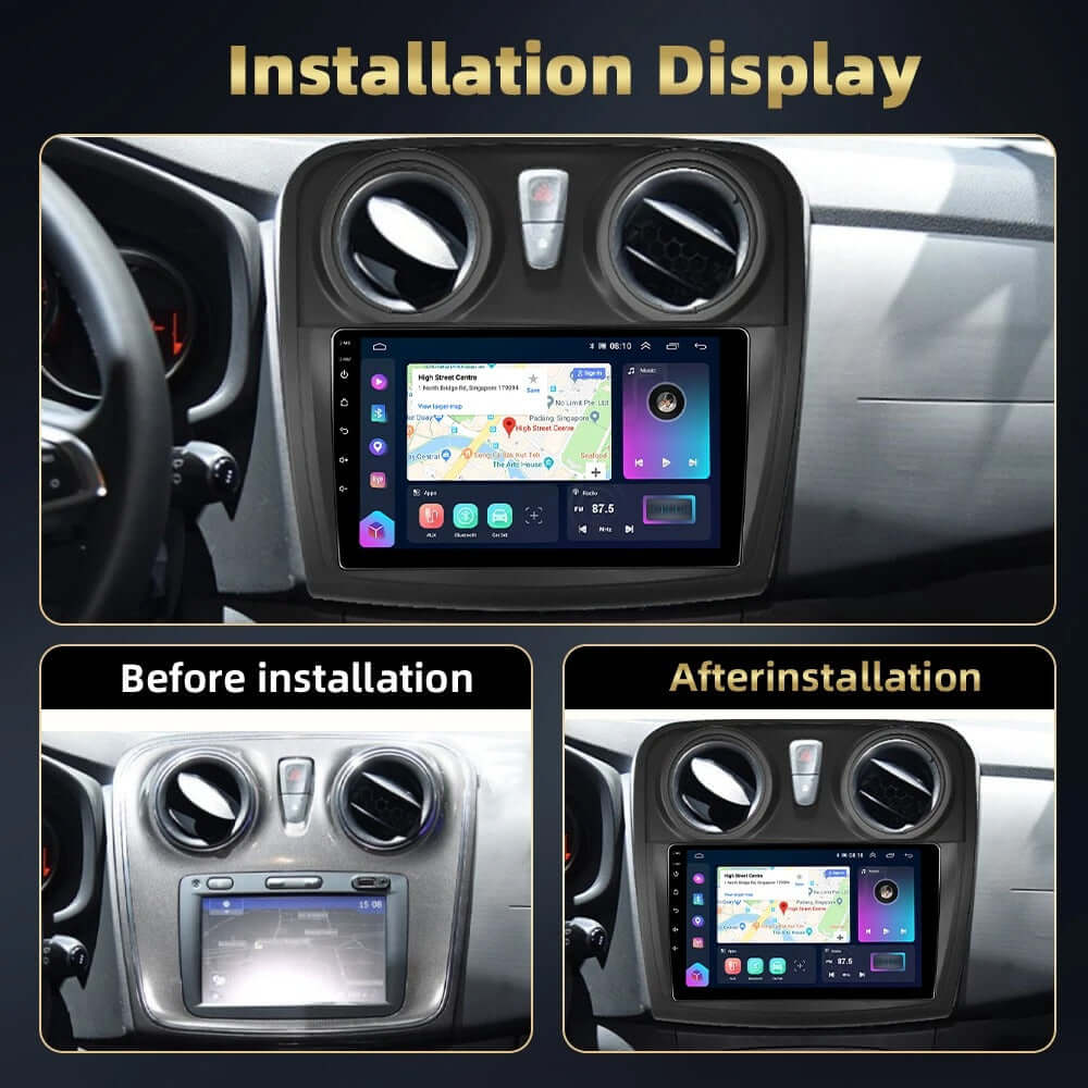 Dacia Logan/Sandero - 9" Radio m. Apple CarPlay og Android Auto – Bilmedie.dk