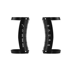 Eftermonterbare ratknapper – 10 knapper, billede af venstre og højre enhed med funktionelle knapper til bilradio.